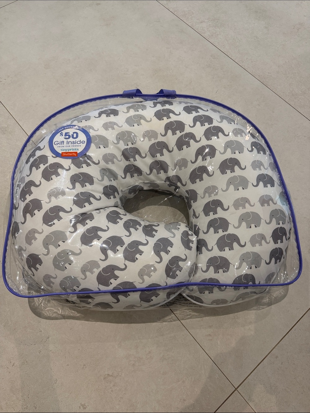 Boppy Nursing Pillow with Gray Elephant Print